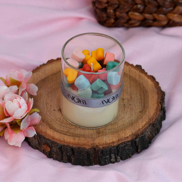 Rose Multi Color Heart Soy Wax Candle | Verified Sustainable by Brown Living™