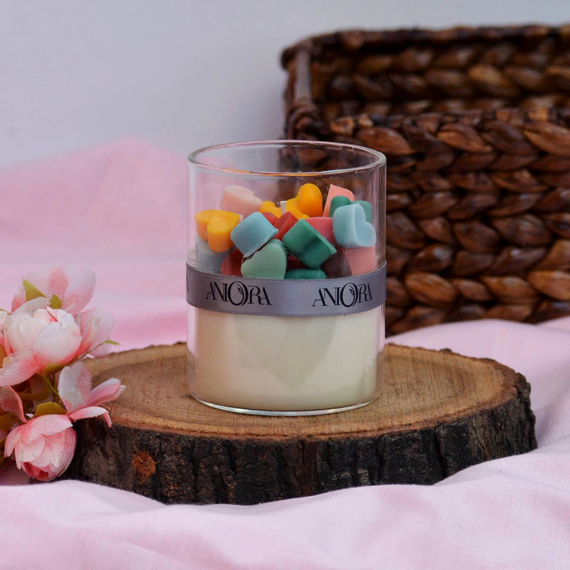 Rose Multi Color Heart Soy Wax Candle | Verified Sustainable Candles & Fragrances on Brown Living™