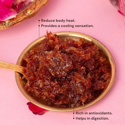 Rose Petals Gulkand | 100% Natural Rose Petal Preserve | 200g – Jams & Spreads on Brown Living™. SKU: 016. Img 5.