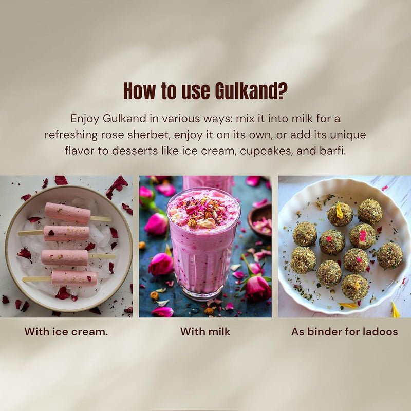 Rose Petals Gulkand | 100% Natural Rose Petal Preserve | 200g – Jams & Spreads on Brown Living™. SKU: 016. Img 6.