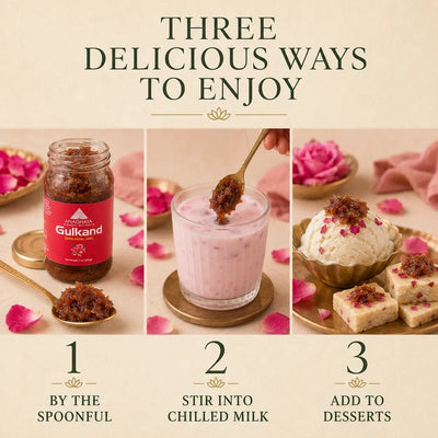 Rose Petals Gulkand | 100% Natural Rose Petal Preserve | 200g – Jams & Spreads on Brown Living™. SKU: 016. Img 8.