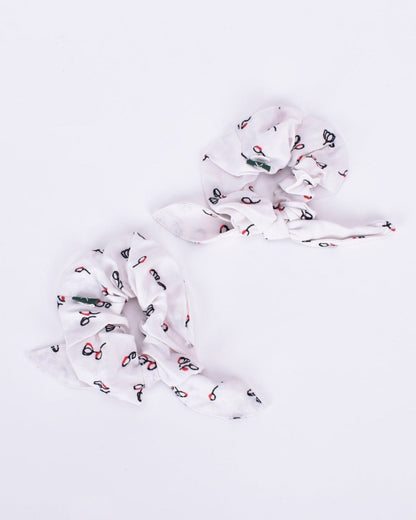 Rose Printed Bamboo Scrunchies (Set of 2) | Verified Sustainable by Brown Living™