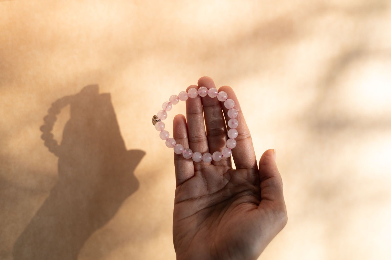 Rose Quartz Bracelet | Handmade Healing Crystal Jewelry – Womens Bracelets by Rā The Studio available on Brown Living™. . SKU: RA - BR - RQ - 01. Img 2.