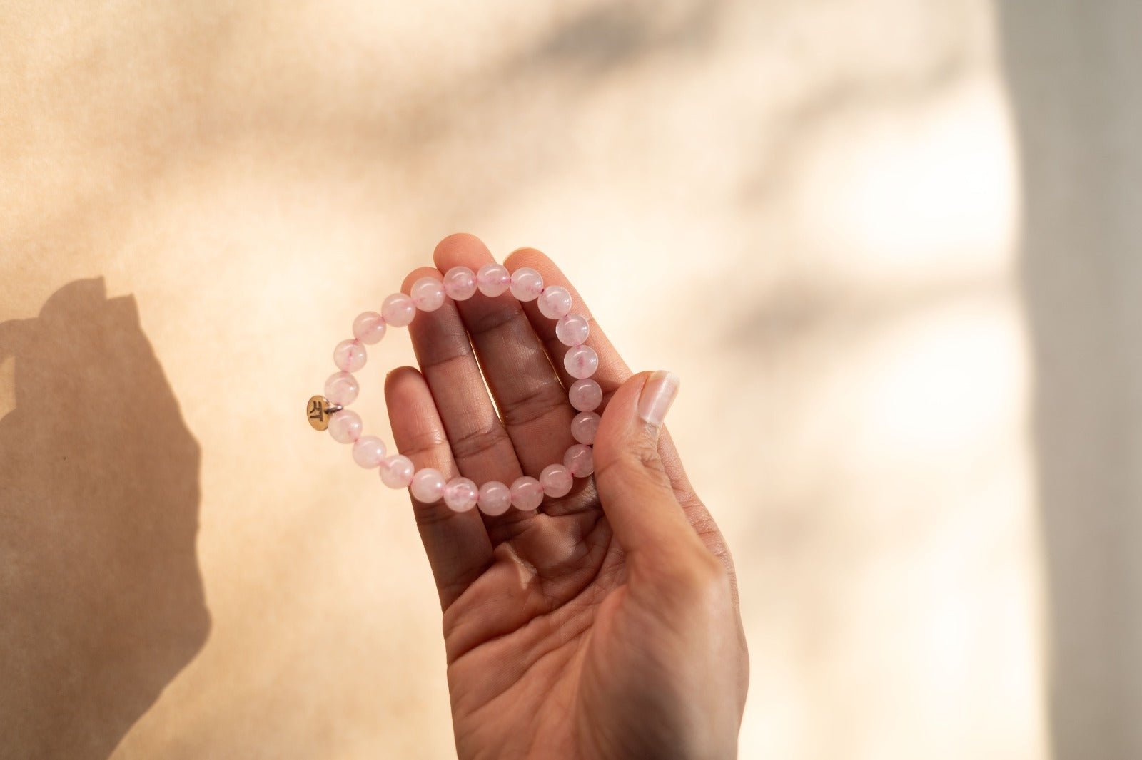 Rose Quartz Bracelet | Handmade Healing Crystal Jewelry – Womens Bracelets by Rā The Studio available on Brown Living™. . SKU: RA - BR - RQ - 01. Img 3.