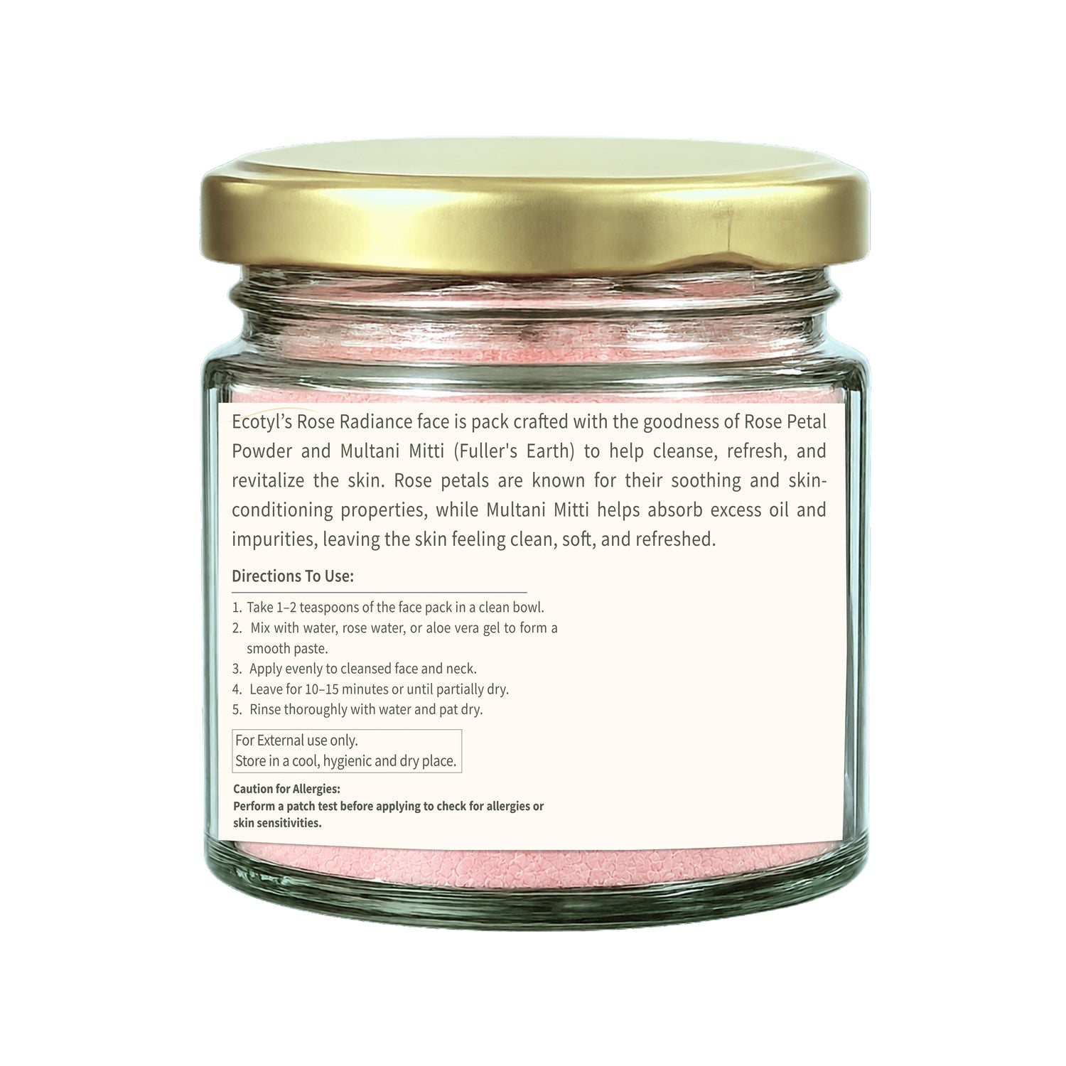 Rose Radiance Face Pack | Skin Glow & Brightening | 75g – Face Pack on Brown Living™. SKU: ECOTYL00067. Img 6.