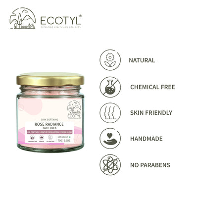 Rose Radiance Face Pack | Skin Glow & Brightening | 75g – Face Pack on Brown Living™. SKU: ECOTYL00067. Img 3.