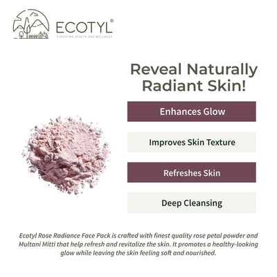Rose Radiance Face Pack | Skin Glow & Brightening | 75g – Face Pack on Brown Living™. SKU: ECOTYL00067. Img 2.