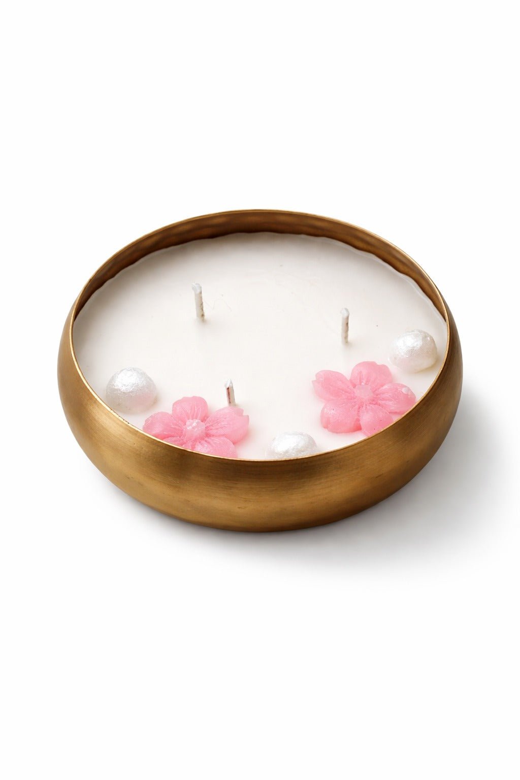 Rose Scented Floral Urli Candle – Elegant Home Fragrance Decor – Candles & Fragrances on Brown Living™. SKU: SN2587. Img 4.