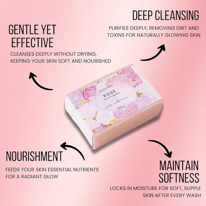 Rose soap (pack of 3) – Body Soap on Brown Living™. SKU: NCH035. Img 2.