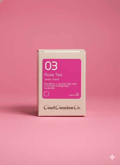 Rose Tea Soy Wax Candle | Rose Petal & Black Tea | Handmade & Vegan – Candles & Fragrances on Brown Living™. SKU: 03RTAJ90. Img 2.