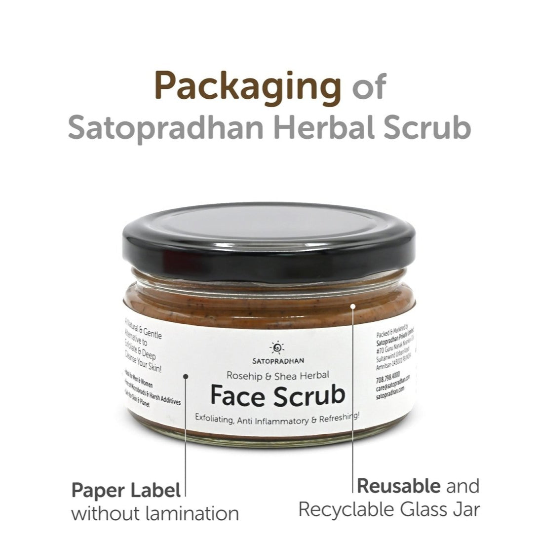 Rosehip & Shea Butter Exfoliating Herbal Scrub for Face & Body - 150g – Face Scrub by SATOPRADHAN available on Brown Living™. . SKU: 3BC_HFS - 15T. Img 4.