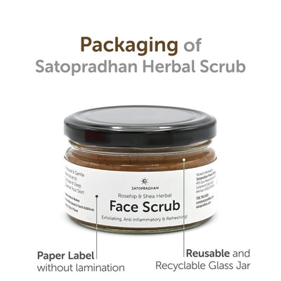 Rosehip & Shea Butter Exfoliating Herbal Scrub for Face & Body - 150g – Face Scrub on Brown Living™. SKU: 3BC_HFS - 15T. Img 4.