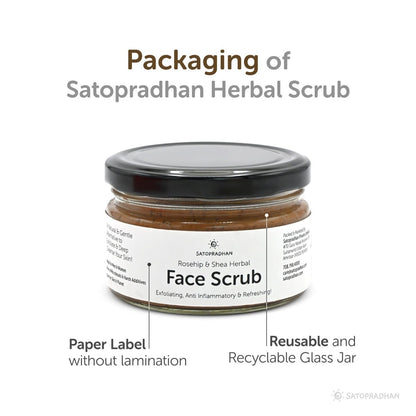 Rosehip & Shea Butter Exfoliating Herbal Scrub for Face & Body - 150g | Verified Sustainable by Brown Living™