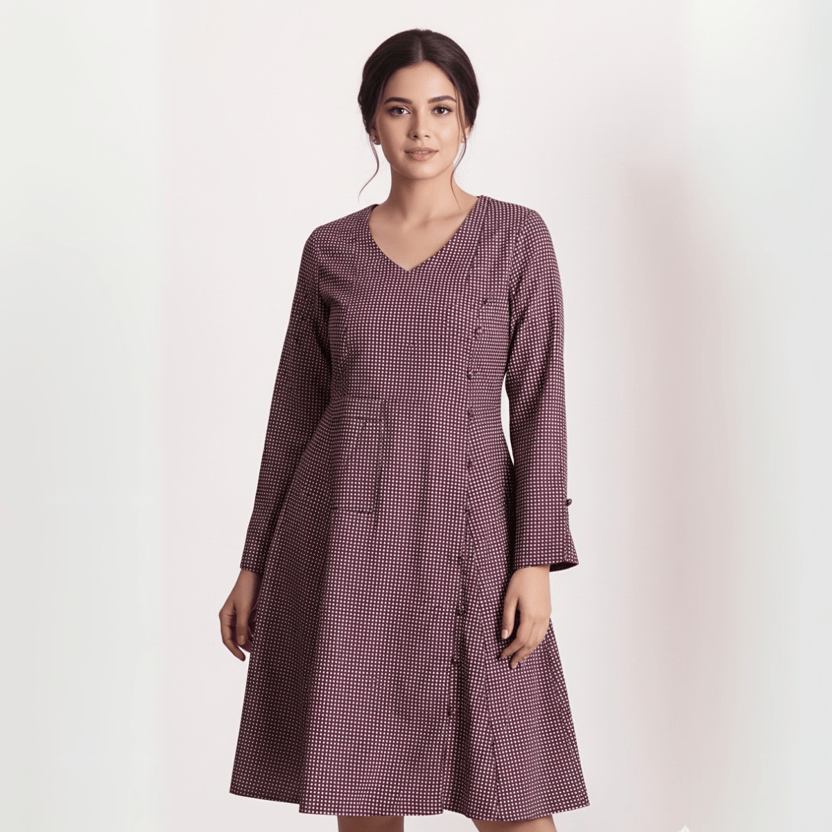 Rosewood Bindu Dress – Elegant Ethnic & Casual Wear for Women – Womens Dress on Brown Living™. SKU: KD09017. Img 1.