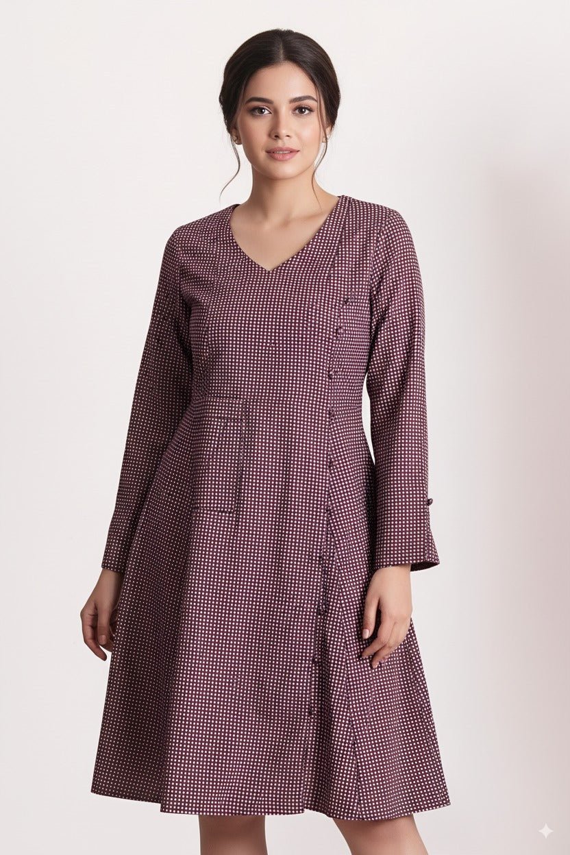 Rosewood Bindu Dress – Elegant Ethnic & Casual Wear for Women – Womens Dress on Brown Living™. SKU: KD09017. Img 3.