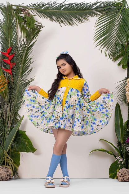 Rosso Tiered Dress | Flowy & Elegant Party Dress for Girls – Womens Dress on Brown Living™. SKU: ML-EN-RD-3393to4. Img 1.