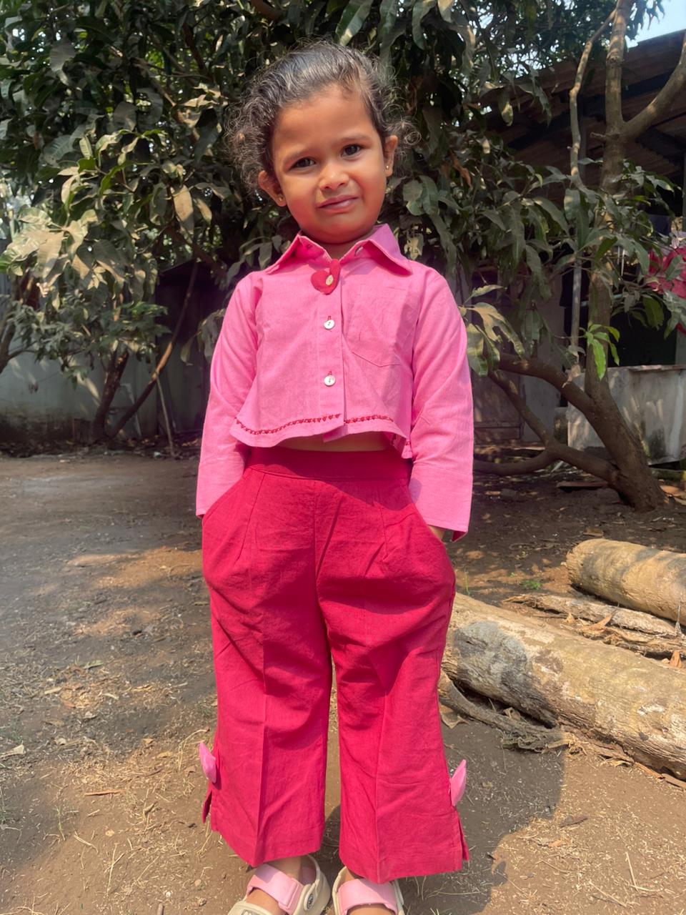 Rosy Twirl Kids Co - ord Set | Comfortable Two - Piece Outfit For Kids – Kids Daywear Sets on Brown Living™. SKU: ST-16-0-6M. Img 1.