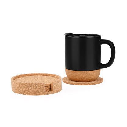 Round Cork Coaster Set Set Of 4 Coasters With Case – Coasters by The Cork Studio available on Brown Living™. . SKU: TCS - 12. Img 2.