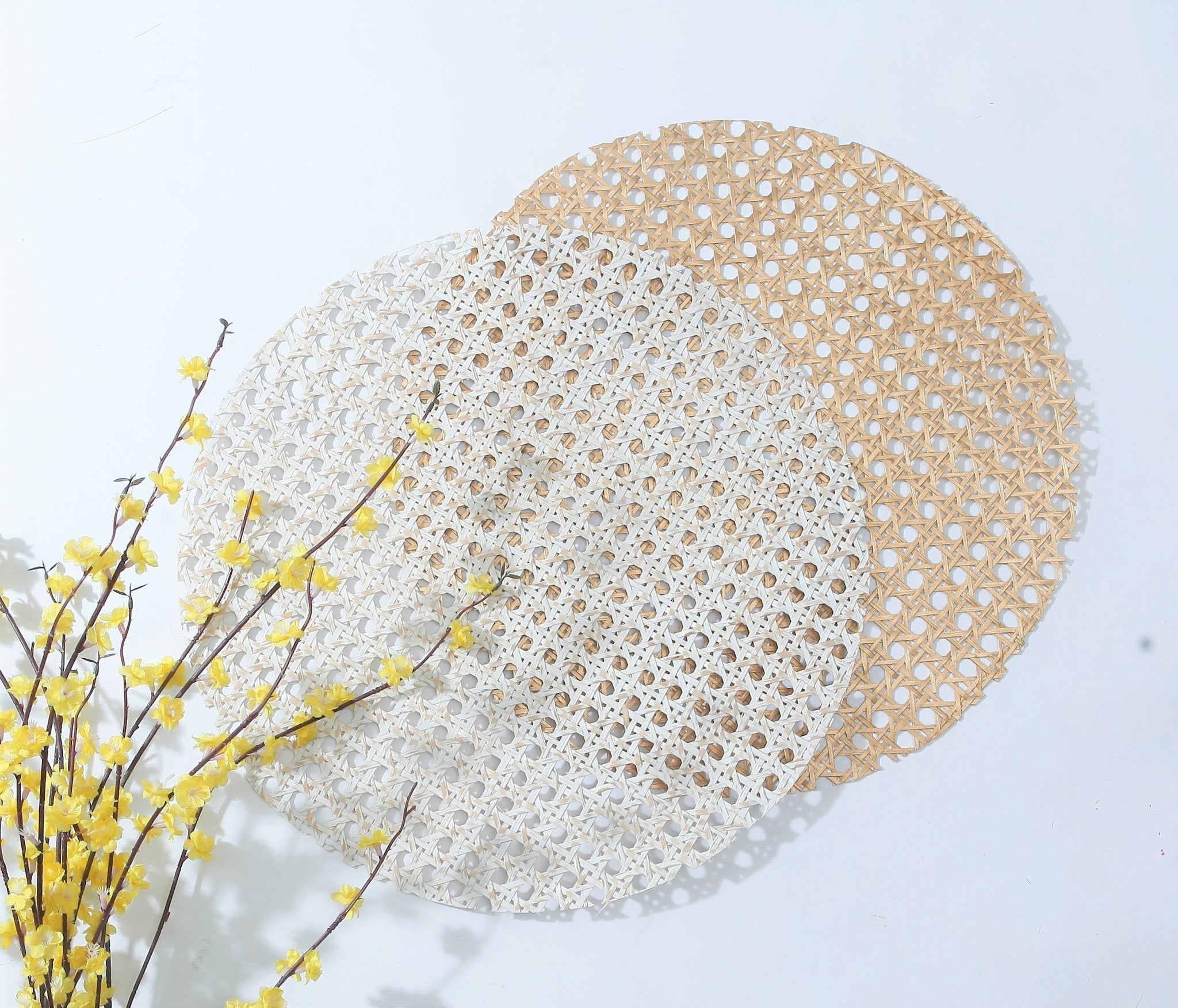Round White Wash Placemat – Handmade, Eco - Friendly Table Decor – Home Decor on Brown Living™. SKU: RoundWhiteWashplacemat. Img 1.