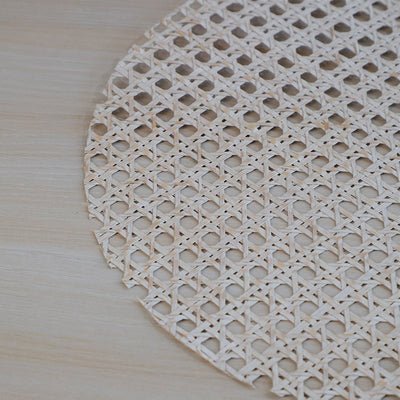 Round White Wash Placemat – Handmade, Eco - Friendly Table Decor – Home Decor on Brown Living™. SKU: RoundWhiteWashplacemat. Img 3.