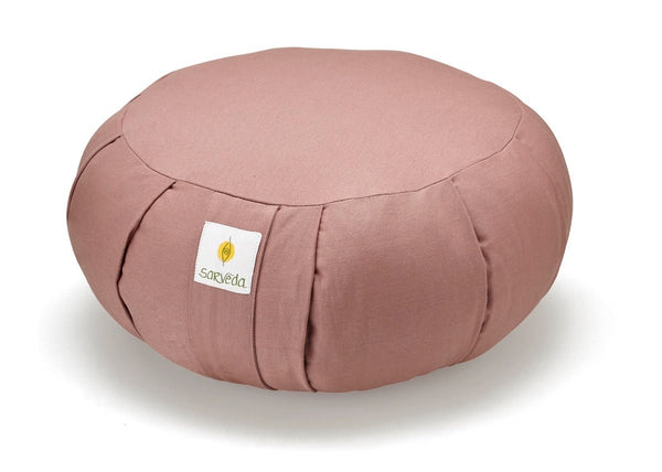 Round Zafu Meditation and Yoga Cushion - Filled with Cotton - Rose | Verified Sustainable by Brown Living™