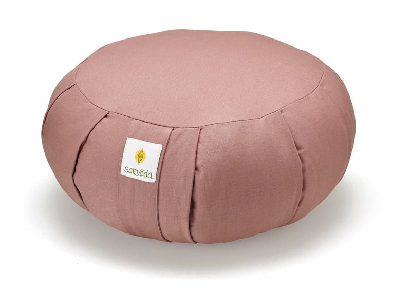 Round Zafu Meditation and Yoga Cushion - Filled with Cotton - Rose | Verified Sustainable Yoga Pillow on Brown Living™