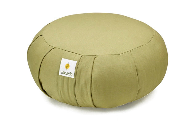 Round Zafu Meditation and Yoga Cushion - Filled with Cotton - Sage | Verified Sustainable by Brown Living™