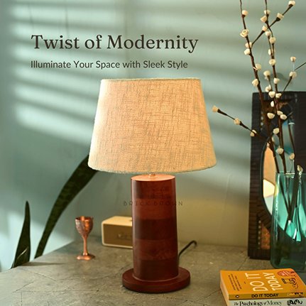 Rounded Twist Night Lamp | Handcrafted Mango Wood Table Lamp | Verified Sustainable by Brown Living™