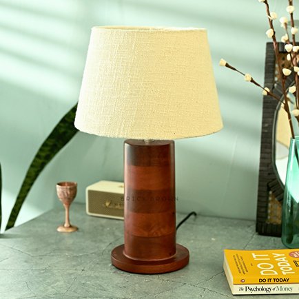 Rounded Twist Night Lamp | Handcrafted Mango Wood Table Lamp | Verified Sustainable by Brown Living™