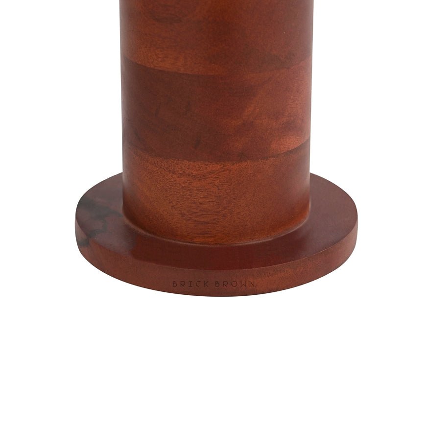 Rounded Twist Night Lamp | Handcrafted Mango Wood Table Lamp | Verified Sustainable by Brown Living™