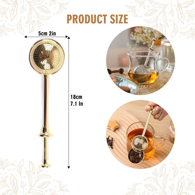 Royal Brass strainer | Loose Leaf Tea | Verified Sustainable Beverage Accessories on Brown Living™