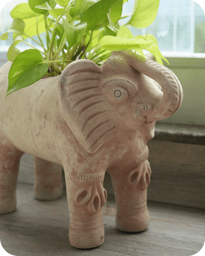 Royal Elephant Earthen Planter – Pots & Planters by Swadeh available on Brown Living™. . SKU: A0_plt_0070. Img 2.