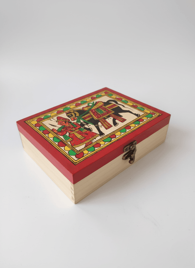 Royal Marwar Phad - Painted Handcrafted Wooden Storage Box – Organisers on Brown Living™. SKU: PDAMSBMDMC01. Img 1.