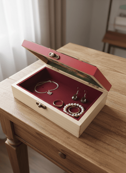 Royal Marwar Phad - Painted Handcrafted Wooden Storage Box – Organisers on Brown Living™. SKU: PDAMSBMDMC01. Img 2.