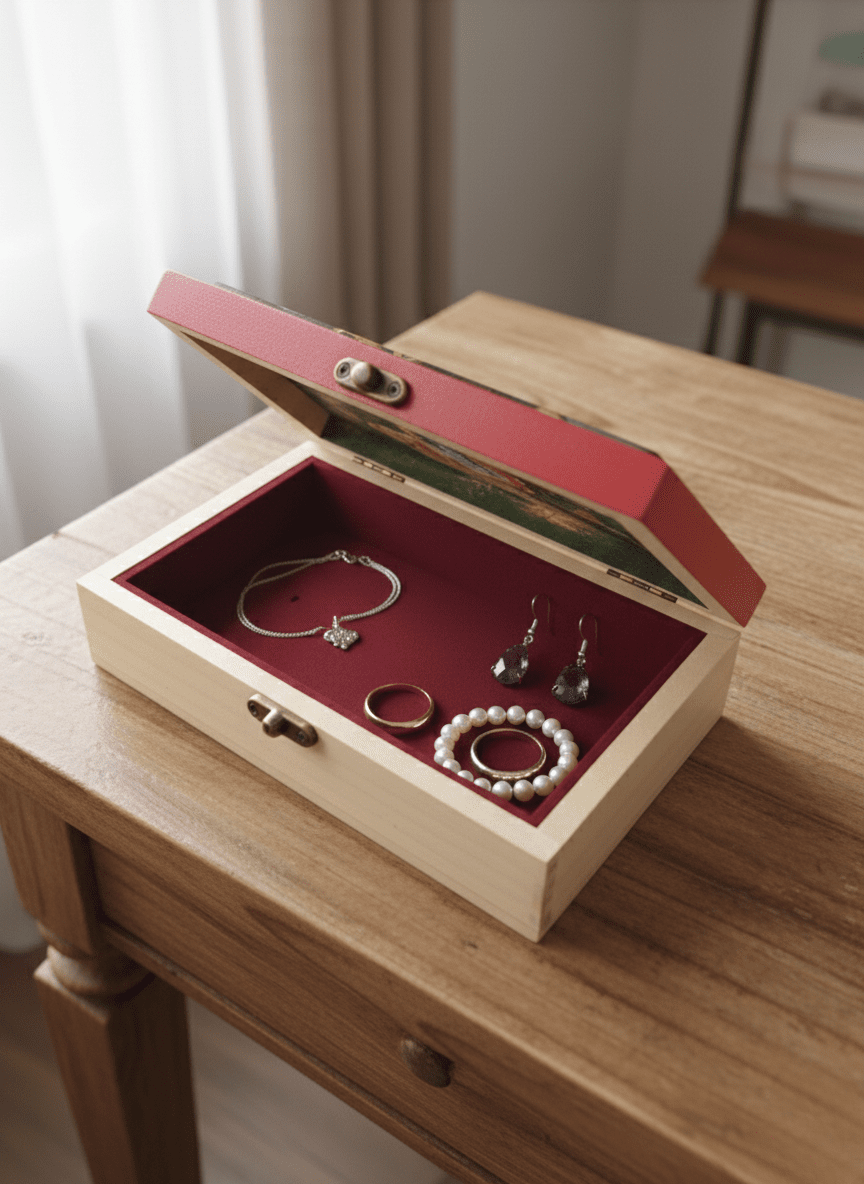 Royal Marwar Phad - Painted Handcrafted Wooden Storage Box – Organisers on Brown Living™. SKU: PDAMSBMDMC01. Img 2.