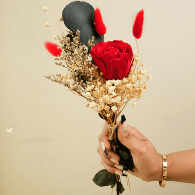 Ruby Romance Rose Bouquet | Red Floral Decorative Arrangement – Vases on Brown Living™. SKU: V-407. Img 3.