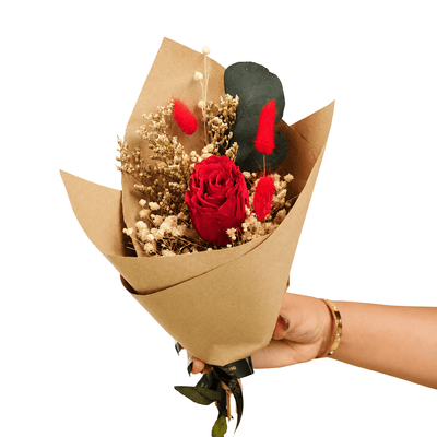 Ruby Romance Rose Bouquet | Red Floral Decorative Arrangement – Vases on Brown Living™. SKU: V-407. Img 6.