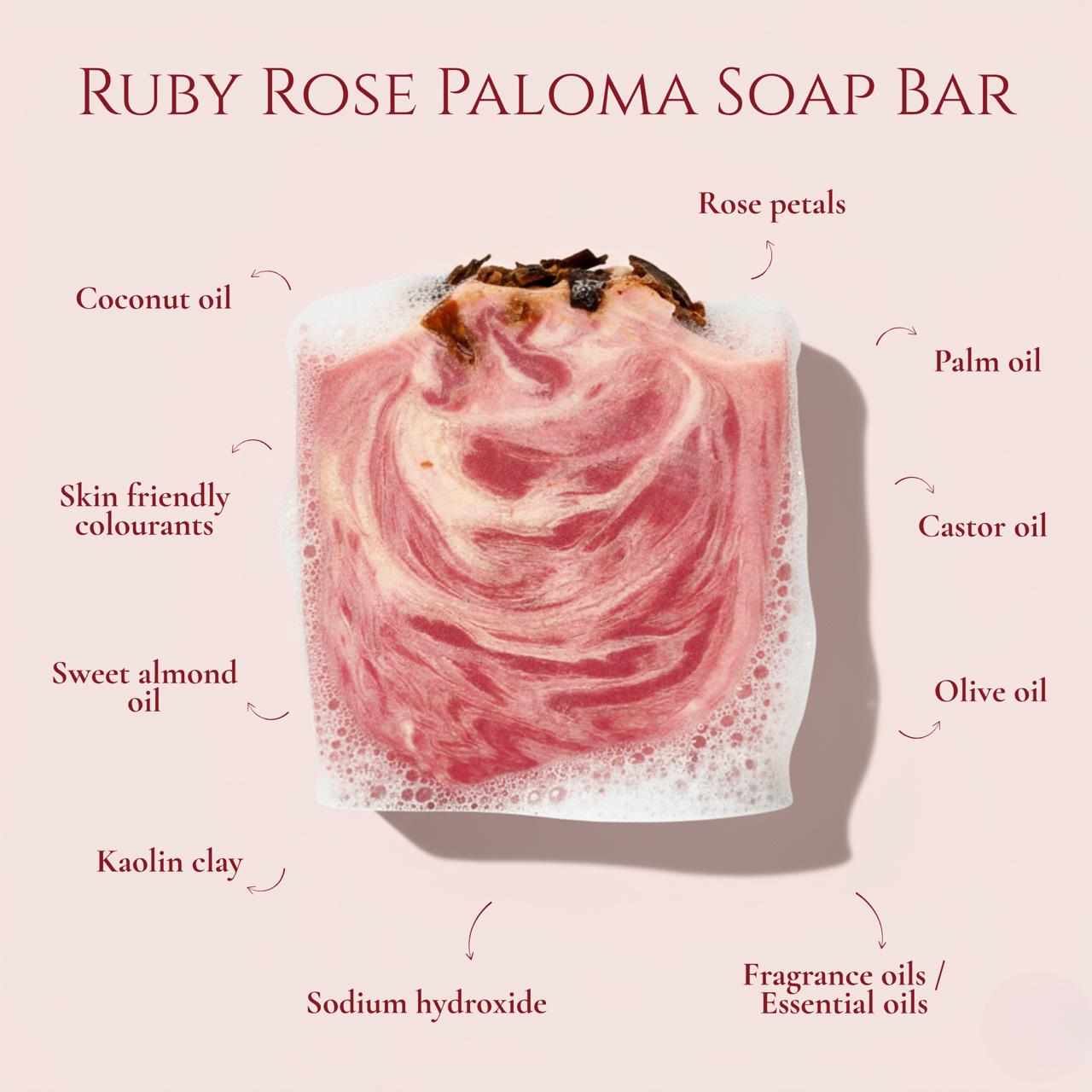 Ruby Rose Paloma Soap Bar- Refreshing Floral Citrus Soap by SALTY