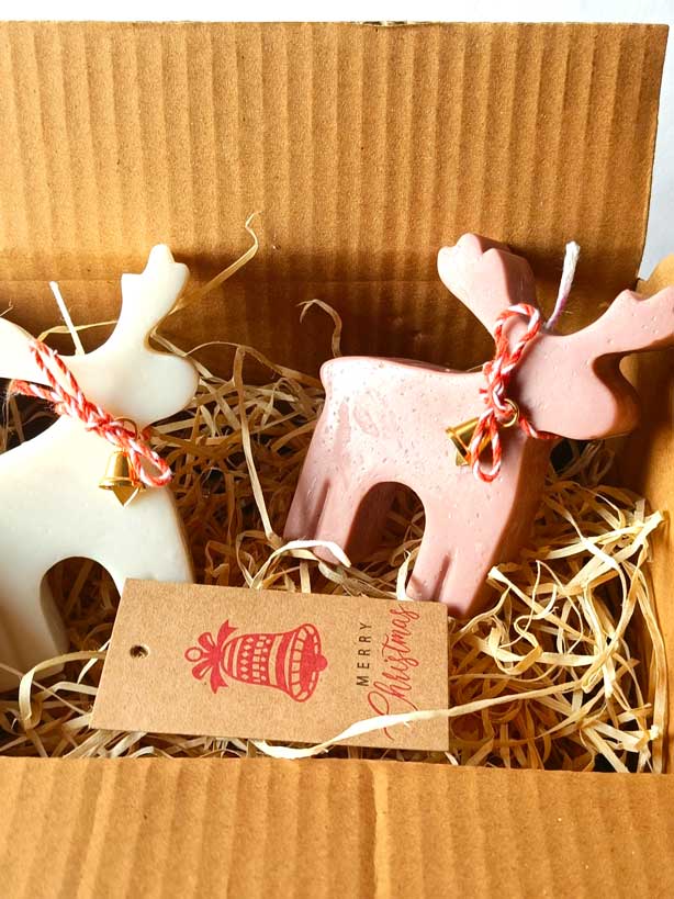 Rudolph The Reindeer Christmas Gift Set of 2 – Festive Holiday Decor – Candles & Fragrances on Brown Living™. SKU: RTR081_N. Img 2.