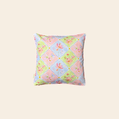 Ruha Handwoven Cushion Cover in Blush & Cream | Jaali Inspired Design – Home Decor on Brown Living™. SKU: CU004. Img 1.