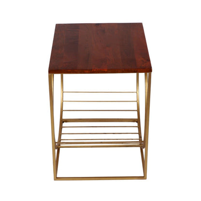 Running Wheel Accent Wooden Table | Verified Sustainable by Brown Living™