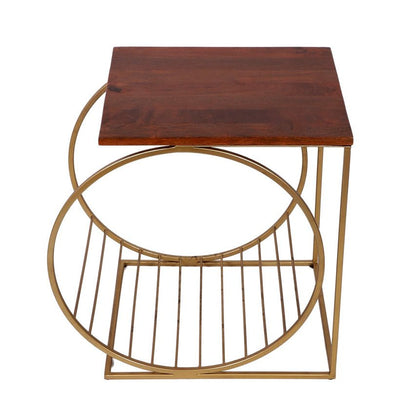 Running Wheel Accent Wooden Table | Verified Sustainable by Brown Living™