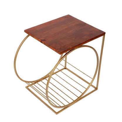 Running Wheel Accent Wooden Table | Verified Sustainable by Brown Living™