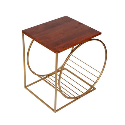 Running Wheel Accent Wooden Table | Verified Sustainable by Brown Living™