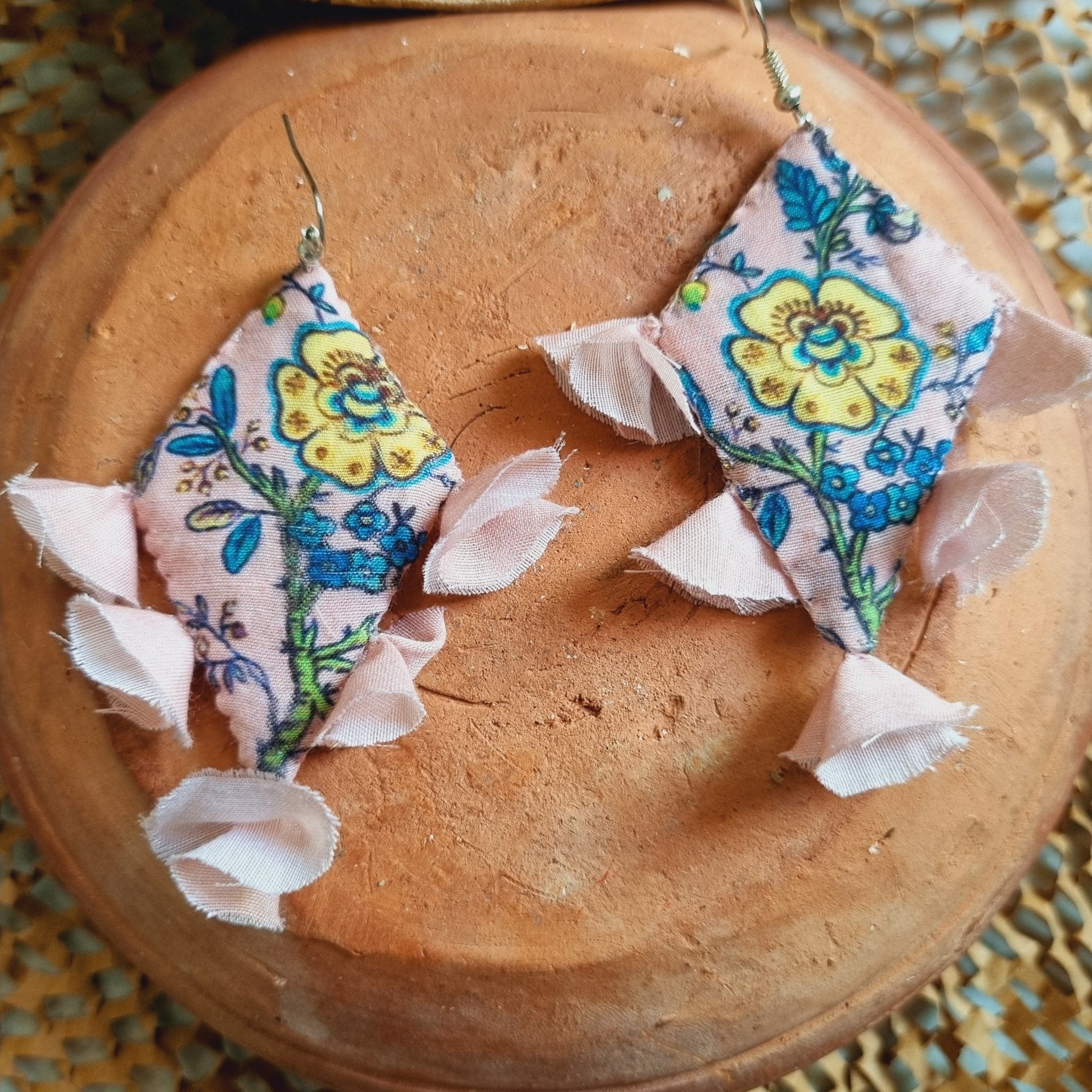 Ruskha - Upcycled Fabric Earrings | Handcrafted by Artisans | Verified Sustainable by Brown Living™