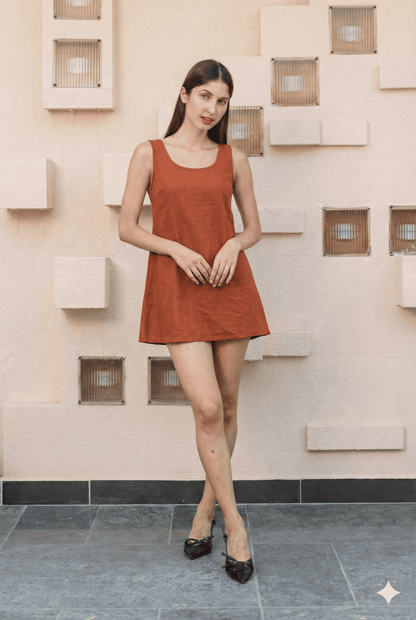 Rust Orange Kala Cotton Blair 2 Dress for Women – Womens Dress on Brown Living™. SKU: BL_HOA65. Img 3.