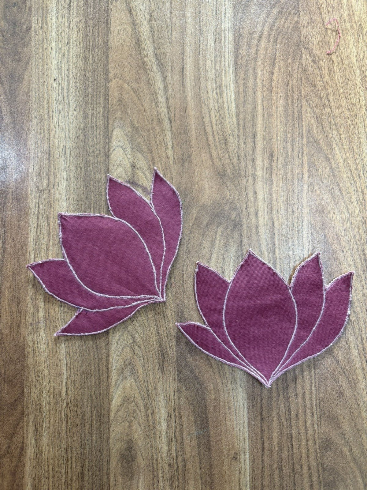 Rust Pink Lotus Fabric Coasters | Handcrafted Table Décor Set Of 4 – Coasters on Brown Living™. SKU: CA01. Img 2.