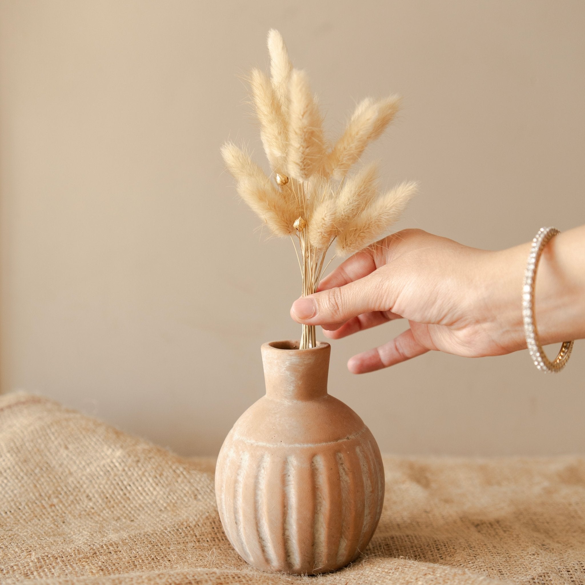 Rustic Ceramic Décor Vase – Vases on Brown Living™. SKU: V-389. Img 4.