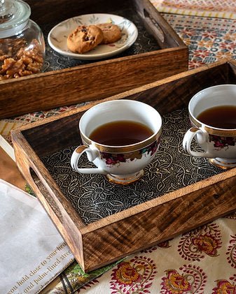 Rustic Mango Wood Tray Set of 2 | Handcrafted Serving & Decor Trays – Trays & Platters on Brown Living™. SKU: ANTRMTHKGB. Img 3.