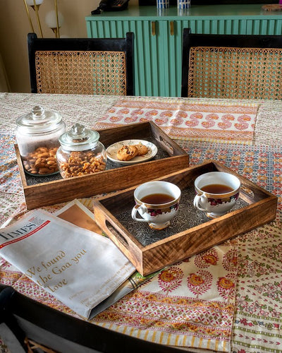 Rustic Mango Wood Tray Set of 2 | Handcrafted Serving & Decor Trays – Trays & Platters on Brown Living™. SKU: ANTRMTHKGS. Img 5.